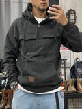 Aidase Male Clothes Hoodies Sweatshirt for Men Motorcycle Hooded Aesthetic Half Zip High Quality Welcome Deal Streetwear One Piece Warm