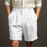 AIDASE  -  Men's Summer Short Pants Comfortable Breathable Pleated Five-Quarter Length Cotton Street Style Loose Fit Men's Clothing aidase-shop