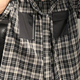 AIDASE  -  Hooded Lace-up Men's Plaid Shirt Pocket Spliced Contrast Color Design Trendy Men Casual Tops Niche Fashion Clothes aidase-shop