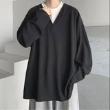 Aidase Spring Autumn Winter Solid Print Letters Casual Men Loose Sporty Cool Boys Soft Pullover T Shirt Long Sleeve Top Two-piece Suit aidase-shop