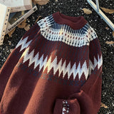 AIDASE  -  New Casual Mens Knitting Sweater Autumn Winter Daily Leisure Mens Knitted Jumper Tops Men Vintage Geometric Jacquard Sweaters aidase-shop