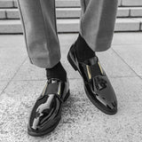 AIDASE  -  Luxury Brand Men's Shiny Leather Shoes High-end Occasions Business Men's Formal Shoes Classic Loafers Brown Retro Shoes aidase-shop