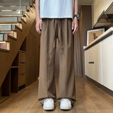 AIDASE  -  Trendy Men's Casual Pants Summer New American Style Thin Straight Leg Drawstring Elastic Waist Sports Trousers aidase-shop