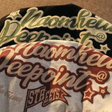 26.78Aidase American Retro Personalized Design Letter Print Polo Short Sleeved Men and Women Loose Summer Student Couple Casual Y2k Top aidase-shop