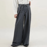 Aidase Mens Y2k Basic Casual Pants 2024 New Genderless Fashion Individuality Loose Retro Solid Color Floor-Length Wide-Leg Pants Unisex aidase-shop