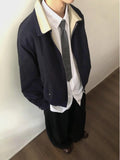 AIDASE  -  Japanese Sle White Long Sve Casual irt for Men Youthful Feeling Outerwear Trendy Brand College Sle Loose Fit aidase-shop