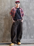 AIDASE  -  Men Streetwear Fashion Hip Hop Loose Casual Oversize Wide Leg Baggy Jeans Bending Knife Denim Pants Cityboy Y2k Harem Trousers aidase-shop