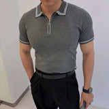 AIDASE  -  Ice Silk Knitted Thin Short Sleeved Men T-shirt Half Sleeved 2025 American Korea Fashion Male Tops Loose aidase-shop