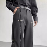 AIDASE  -  Autumn Trousers for Men's Korean Version of PU Leather High-end Wide-leg Trousers aidase-shop