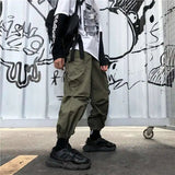 AIDASE  -  Spring Summer New Men's Techwear Overalls Cargo Pants Hip Hop Tide Drawstring Sports Women Wide Leg Pocket Overalls aidase-shop