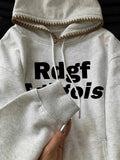 AIDASE  -  Letter Design Hooded Women Sweatshirt New Long Sleeve Loose Pullover Korean Simple Lady Sport Hoodies aidase-shop