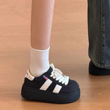 AIDASE  -  Woman Casual Sneakers Spring Fashion Round Toe Lace Up Platform Height Increase Flat Shoes Outdoor Trendy Versatile Chunky Flats aidase-shop
