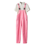 AIDASE  -  Men Pink Bib Overalls Casual Adjustable Suspenders Jumpsuits Y2K Loose Straight Pants