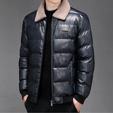Aidase winter outfits men Men's Jacket Winter Leather Jacket Men's  Windproof Chamara hombre Motorcycle Driver Lining Cashmere Casual Men's Luxury