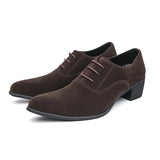 AIDASE  -  Classic Designer Black Mid Heeled Loafers Men's Suede Leather Surface Business Leather Shoes Men Social Men's Dress Shoes aidase-shop