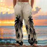 AIDASE  -  autumn and winter Hawaii beach men's printed casual cotton and linen loose trousers aidase-shop