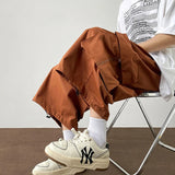 AIDASE  -  Japanese Fashion Multi-pocket Cargo Shorts Men Korean Style Trendy Summer Casual Loose Washed Straight Cropped Pants Aesthetic aidase-shop