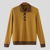 AIDASE  -  Men Shirt Knitted Patchwork Lapel Long Sleeve Spring Autumn Men Clothing Streetwear Loose 2025 Fashion Male Shirts S-5XL aidase-shop