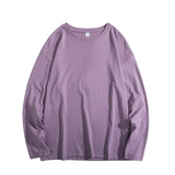 Oversized Men's T-shirts Long Sleeve Quality Cotton Fashion Korean Clothing Tops Solid Color Harajuku Male Tees aidase-shop