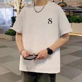 AIDASE  -  Men's T-Shirt 2025 Summer Trendy Personalized Letter Print Design Short Sleeve Round Neck Tees Versatile Menswear aidase-shop