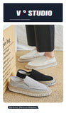 AIDASE  -  Men's Fishing Shoes Slip-On Breathable Beijing Cloth Shoes Driving Casual Lazy Shoes Canvas round Toe Flat Heel Leisure Shoes aidase-shop