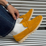 AIDASE  -  Spring Fashion Men's Frosted Leather Comfortable Anti Slip Bean Shoes New Summer Men Pointed Breathable Casual Business Loafers aidase-shop