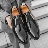 AIDASE  -  Luxury Brand Men's Shiny Leather Shoes High-end Occasions Business Men's Formal Shoes Classic Loafers Brown Retro Shoes aidase-shop