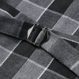 AIDASE  -  Trendy Sleeveless Slim Waistcoats Mens Spring Fashion Lapel Buttoned Plaid Striped Vest Jackets Men Casual Tie-up Suit Coat Male aidase-shop