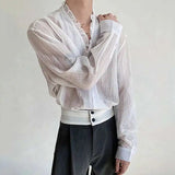 AIDASE  -  Spring/Summer Elegant Sexy Men's Shirt Long Sleeve Single Breast Solid Color Korea Fashion Male Tops aidase-shop