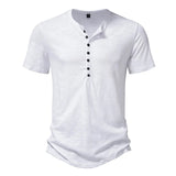 AIDASE  -  Men's Henry casual fashion basic short sleeve fashion pullover T-shirt aidase-shop