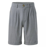 AIDASE  -  Men's Summer Short Pants Comfortable Breathable Pleated Five-Quarter Length Cotton Street Style Loose Fit Men's Clothing aidase-shop