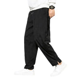 Aidase Chinese Mens Corduroy Pants Loose Wide Leg Pants Casual Winter Striped Velvet Harem Pants Straight Elastic Waist Trousers 5xl aidase-shop