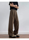 AIDASE  -  Summer American Style Suit Pants Loose Straight-leg Casual Thin Solid Color Draped Floor-Length Men Trousers Tide 21E6758 aidase-shop