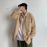 AIDASE  -  Young Men'S Boys Solid Long Sleeve Button Down Shirt Spring Summer Outfits Fashion Regular Cuff Business Casual Shirt aidase-shop