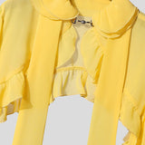 AIDASE  -  Men Shirt Solid Color Chiffon See Through Ruffle Irregular Shirts Men Cardigan Streetwear Sexy Fashion Party Camisa aidase-shop
