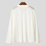 AIDASE  -  Men Shirt Hollow Out See Through V Neck Long Sleeve Men Clothing Streetwear Solid 2025 Loose Tops Casual Male Shirts aidase-shop