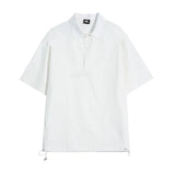 AIDASE  -  Summer New Men Tide Korean Stylish Chic Solid Color Short Sleeve Loose Turn Down Collar Half Sleeve Cotton T-shirt HK5149 aidase-shop