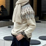 AIDASE  -  New Casual Mens Knitting Sweater Autumn Winter Daily Leisure Mens Knitted Jumper Tops Men Vintage Geometric Jacquard Sweaters aidase-shop