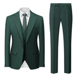 AIDASE  -  Korean-Style Slim-Fit Solid Color Suit Three-Piece Men's Wedding Dress Best Man Suit Business Career Ceremonial Clothing aidase-shop