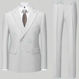 Aidase  Fashion New Men's Casual Boutique Double Breasted Suit Trousers / Man's Business Suit Jacket Blazers Coat Pants 2 Pcs Set aidase-shop