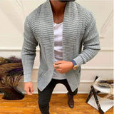 AIDASE  -  New Men's Knitted Sweatercoat Long Cardigan Fashion Casual Sweater Jacket Men Knit Trench Coat Autumn Streetwear Cardigan Man aidase-shop