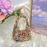 AIDASE  -  Fashion Handmade Beaded Women Luxury Wedding Silver Banquet Handbag Chain Totes Crossbody Bag Purse aidase-shop