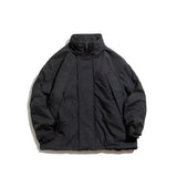 AIDASE  -  Japanese Cityboy Stand Collar Padded Jacket Men's Winter Thick Warm Loose Cotton Jacket Khaki Simple High Street Solid Parkas aidase-shop