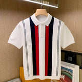 Aidase High Quality Summer New Men's Knitting Short Sleeve T-Shirt Men Casual Button Fashion Top Fashion Polo Shirt
