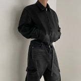 AIDASE  -  Mens Loose Fit Retro Short Leather Jacket Flared Collar Korean Style Trendy Distressed Coat Spring Fashion winter jacket men aidase-shop