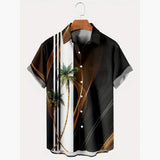 AIDASE  -  Men's Vintage Geometric Ethnic Pattern Button Shirt Lapel Hawaiian Style Summer Party Holiday Clothing aidase-shop