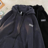 AIDASE  -  Heavy Weight Hooded Sweatshirt Men Spring Autumn Trendy Cardigan Autumn Winter Hip Hop Loose Corduroy Jacket Men Aesthetic Chic aidase-shop