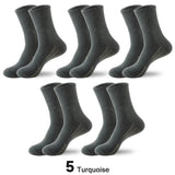 AIDASE  -  5 Pairs/lot Men's Tube Socks 100% Cotton Solid Colour Sweat Anti-odour Outdoor Sports Socks Autumn Winter Black White Warm Socks aidase-shop