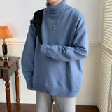 AIDASE  -  Men's High Ne Knitted Sweater Pure Color Loose Fit Winter Warm Trendy Hong Kong Sle Underwear Casual Long Sve Top aidase-shop
