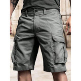 AIDASE  -  Men's Tactical Cargo Shorts Black Multi-Pocket Straight Leg Casual Workwear Shorts aidase-shop